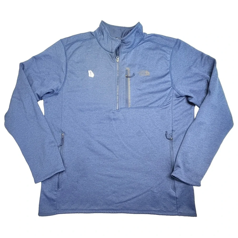The North Face Men's M Blue Heather 1/4 Zip Fleece Pullover Jacket